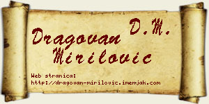 Dragovan Mirilović vizit kartica